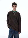RT No. 20006 LOOSE STRIPED CREWNECK LONG SLEEVE