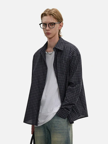 RT No. 50118 INK BLUE PLAID SHIRT