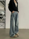 RT No. 18876 WASHED BLUE DENIM STRAIGHT JEANS
