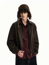 RT No. 32809 BROWN WOOLEN ZIP JACKET