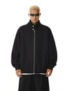 RT No. 28004 BLACK MOCK-NECK ZIP SPORTS SWEATER