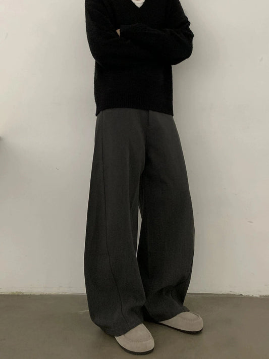 RT No. 28112 GRAY MACHETE STRAIGHT DRAPE PANTS