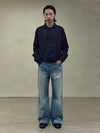 RT No. 29125 MAINICHI STRIPED HENRY COLLAR SHIRT