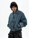 RT No. 32521 QUILTED DENIM ZIP JK