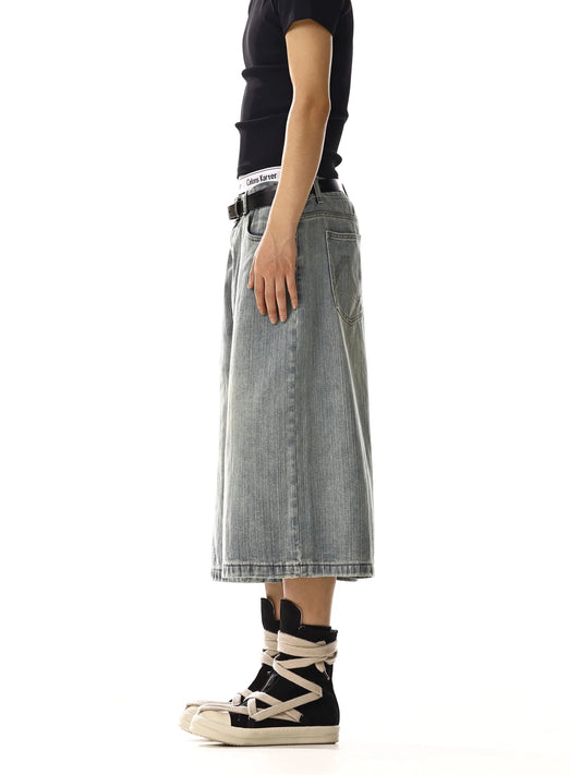 RT No. 18120 GRAY WASHED DENIM SHORTS
