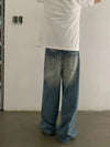RT No. 18846 DISTRESSED WASHED BLUE STRAIGHT DENIM JEANS