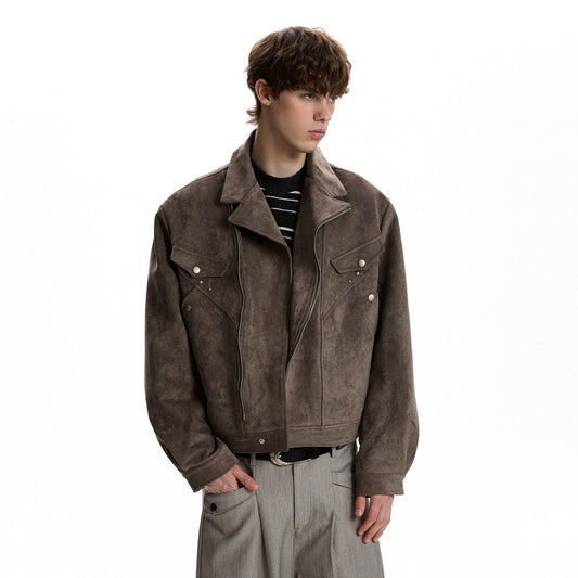 RT No. 59057 SUEDE COLLAR BOXY JACKET