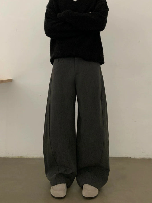 RT No. 28112 GRAY MACHETE STRAIGHT DRAPE PANTS