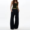 RT No. 18032 BLACK PLEATED DENIM STRAIGHT JEANS