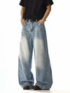 RT No. 19842 WASHED BLUE DENIM STRAIGHT JEANS