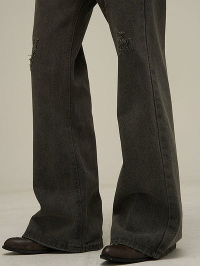 RT No. 10802 DARK GRAY DISTRESSED STRAIGHT JEANS