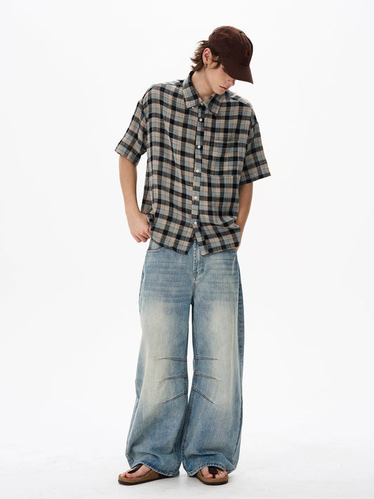 RT No. 18131 PLAID BUTTON-UP SHIRT
