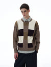 RT No. 20028 KNIT COFFEE PLAID CREWNECK SWEATER