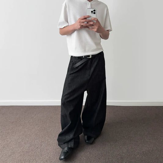 RT No. 40838 SILHOUETTE BAGGY DRAPE DENIM JEANS