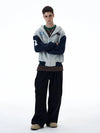 RT No. 20039 GRAY CONTRAST 7 LETTERED ZIP HOODIE