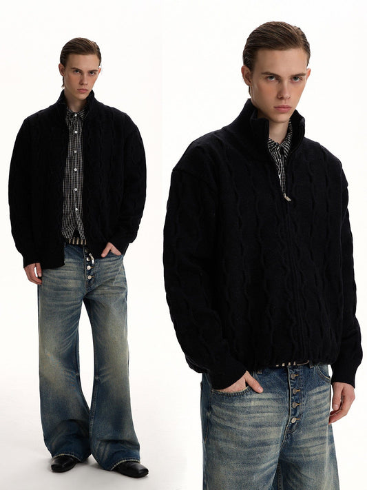 RT No. 58018 KNITWEAR TWIST COLLAR SWEATER