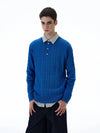RT No. 20005 TWIST KNIT HENRY COLLAR LONG SLEEVE