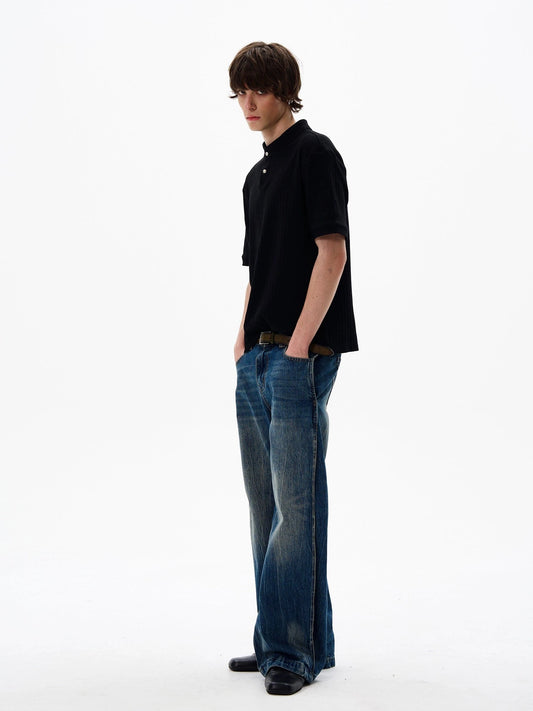 RT No. 13052 WASHED BLUE DENIM STRAIGHT JEANS