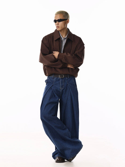 RT No. 58042 PLEATED BLUE DENIM JEANS