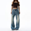 RT No. 19584 WASHED BLUE DENIM STRAIGHT JEANS