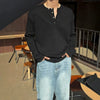 RT No. 18502 KNIT HENRY COLLAR LONG SLEEVE