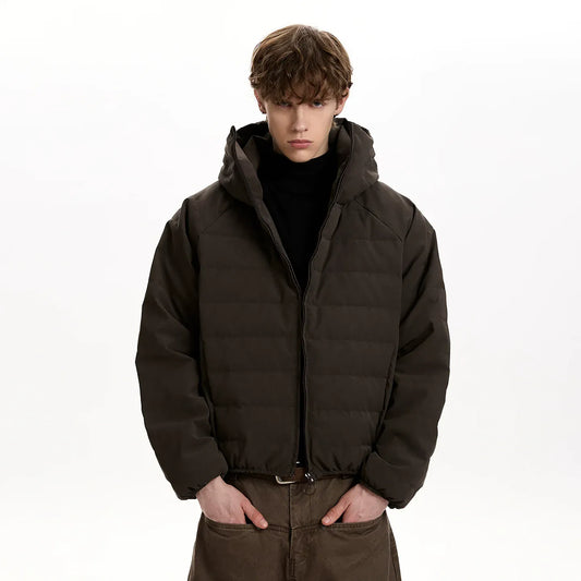 RT No. 50015 RIBBED PUFFER HOODED JACKET