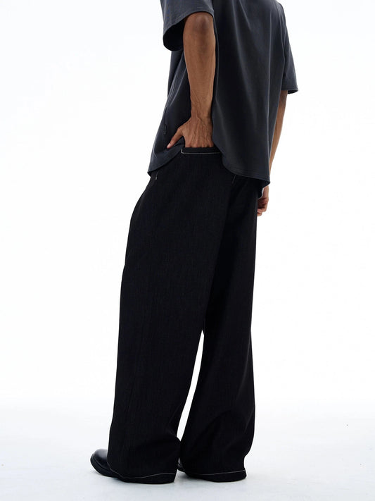 RT No. 19562 PLEATED BLACK FLARE JEANS