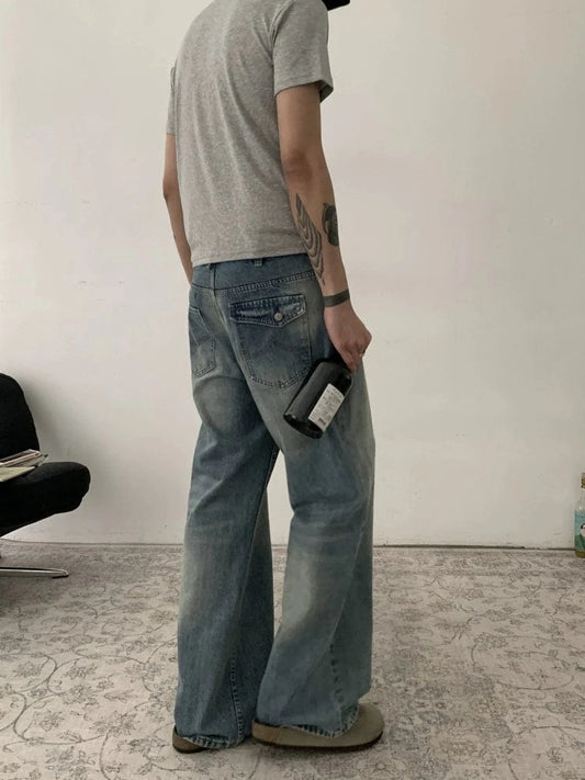RT No. 19506 RETRO BLUE DENIM STRAIGHT JEANS