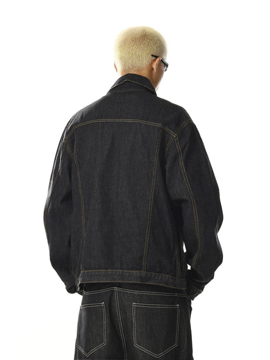 RT No. 28014 BLACK STITCH DENIM JK