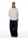 RT No. 19526 HOLLOW KNIT HALF BUTTON-UP SWEATER