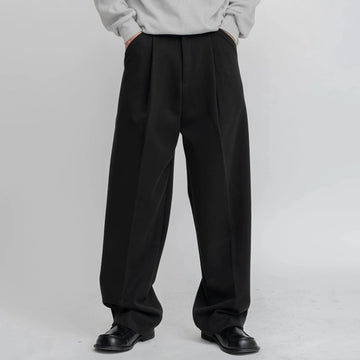 RT No. 12329 PLEATED FOLDED STRAIGHT CASUAL PANTS