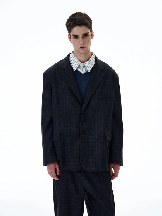 RT No. 20026 PLAID SUIT BLAZER JK