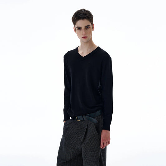 RT No. 20003 V-NECK KNIT LONG SLEEVE