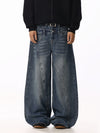 RT No. 58043 RECONSTRUCTED SCIMITAR WIDE DENIM JEANS