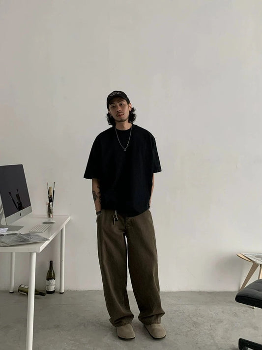 RT No. 18770 KAJU WIDE STRAIGHT JEANS