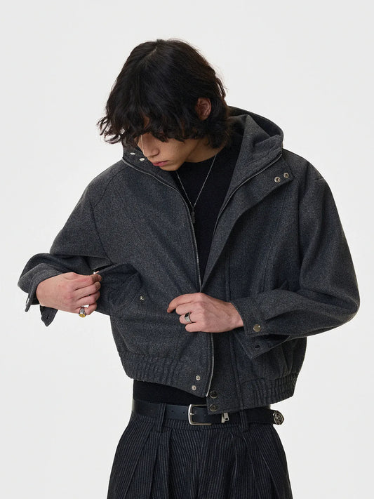 RT No. 50126 KAGE WOOLEN HOODED JACKET