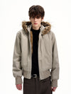 RT No. 50518 RECONSTRUCTED FUR HOODED JACKET
