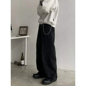 RT No. 18740 OLD BLACK DENIM STRAIGHT JEANS