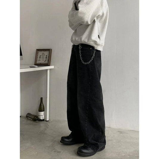 RT No. 18740 OLD BLACK DENIM STRAIGHT JEANS