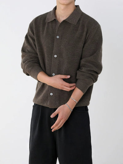 RT No. 11845 KNIT BUTTON-UP COLLAR SWEATER