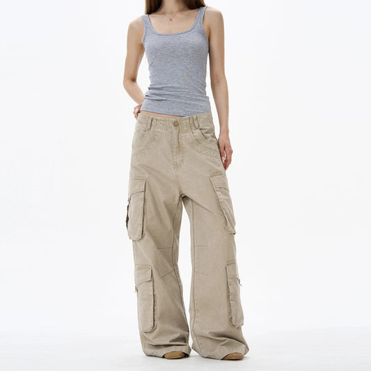 RT No. 18142 MULTI-POCKET CARGO STRAIGHT PANTS