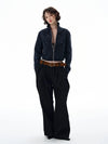 RT No. 25040 RAW DENIM PLEATED WIDE STRAIGHT JEANS