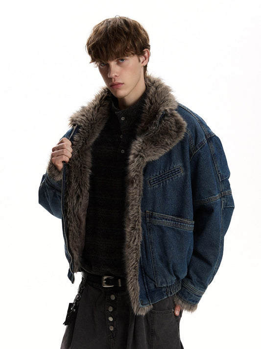 RT No. 59040 WOLF COLLAR DENIM JACKET