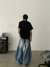 RT No. 19719 RECONSTRUCTED DISTRESSED BAGGY DENIM JEANS