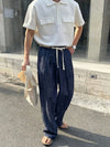 RT No. 19043 PLEATED WIDE STRAIGHT PANTS