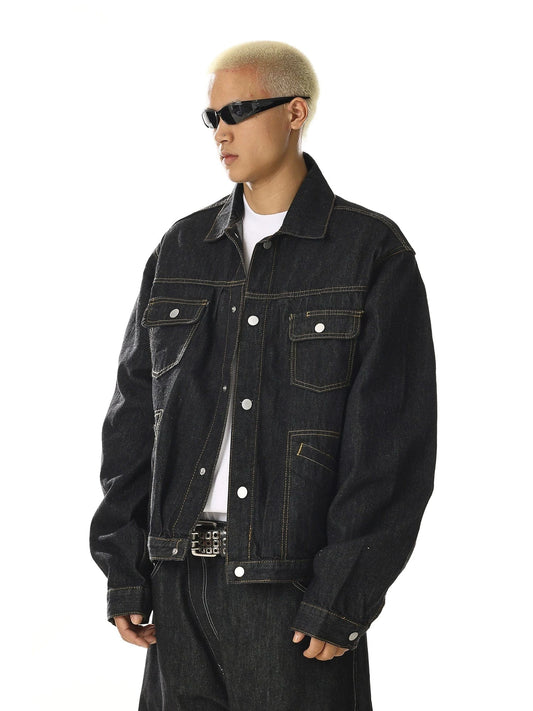 RT No. 28014 BLACK STITCH DENIM JK
