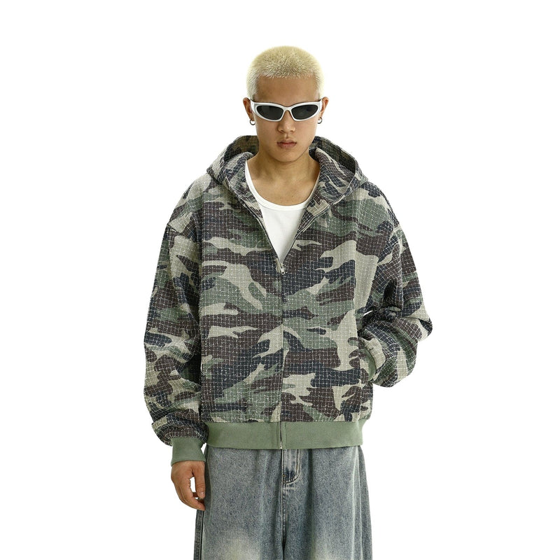 RT No. 11621 KNIT CAMO ZIP-UP HOODIE