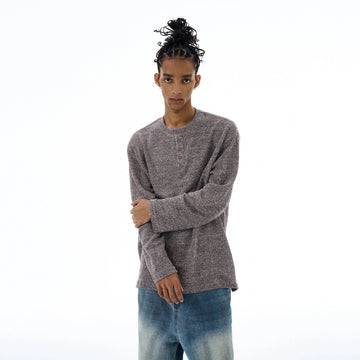 RT No. 19550 KNIT HENRY COLLAR SWEATER