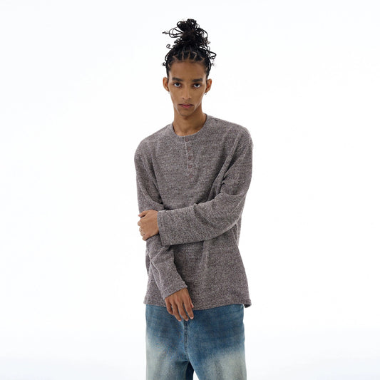 RT No. 19550 KNIT HENRY COLLAR SWEATER