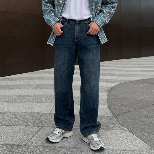 RT No. 19521 WASHED DENIM STRAIGHT JEANS
